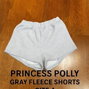 Princess Polly Gray Fleece Lounge Shorts – Size 4 (AU 8) – Cozy Sweat Shorts
